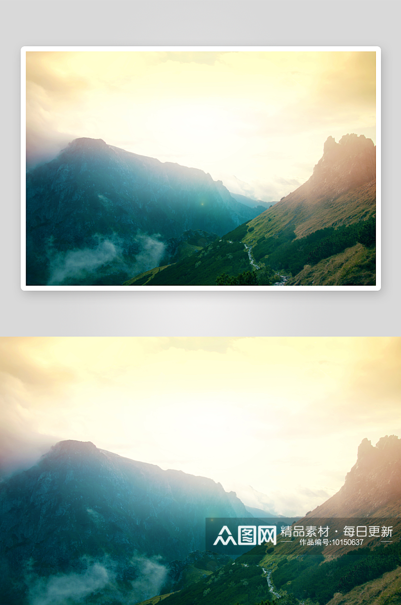 山脉山峰山丘风景画摄影图素材