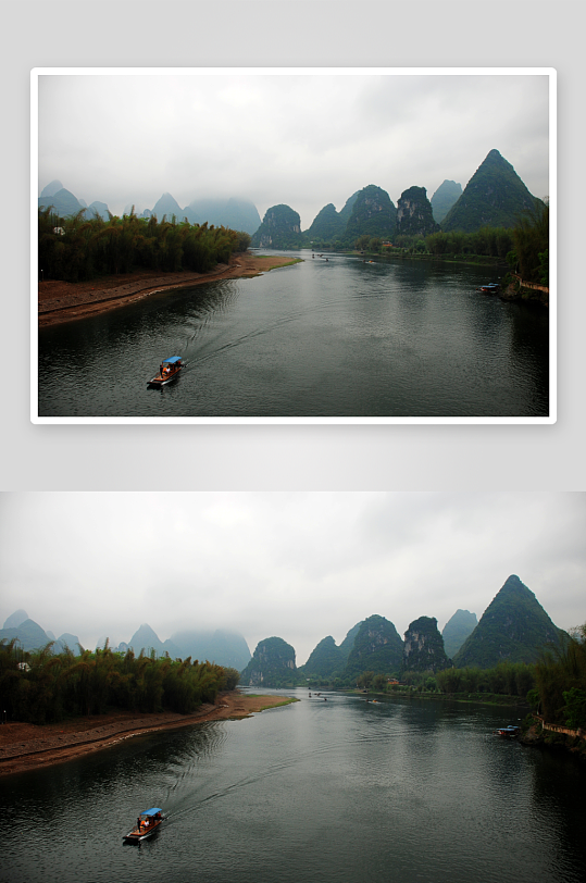 湖光山色风景画美景