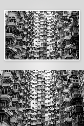 香港街景建筑风景画