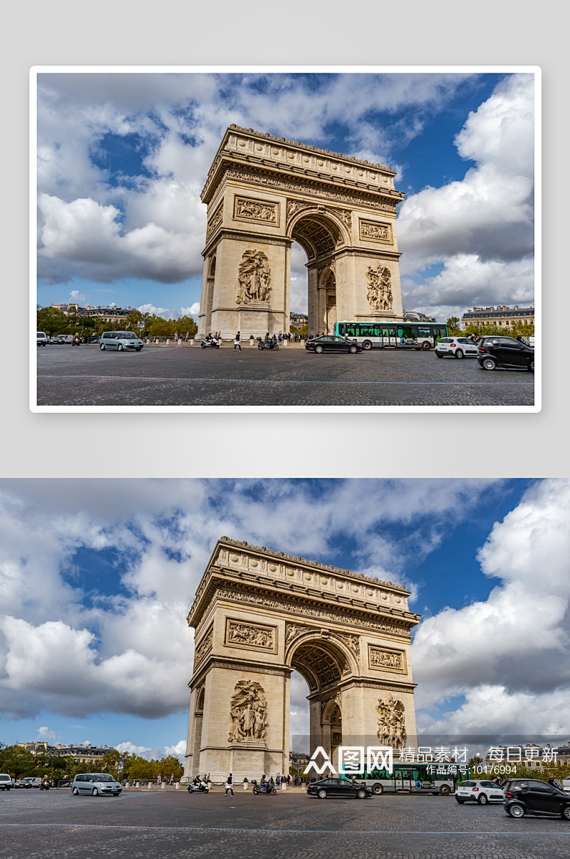 法国著名旅游景点巴黎凯旋门素材