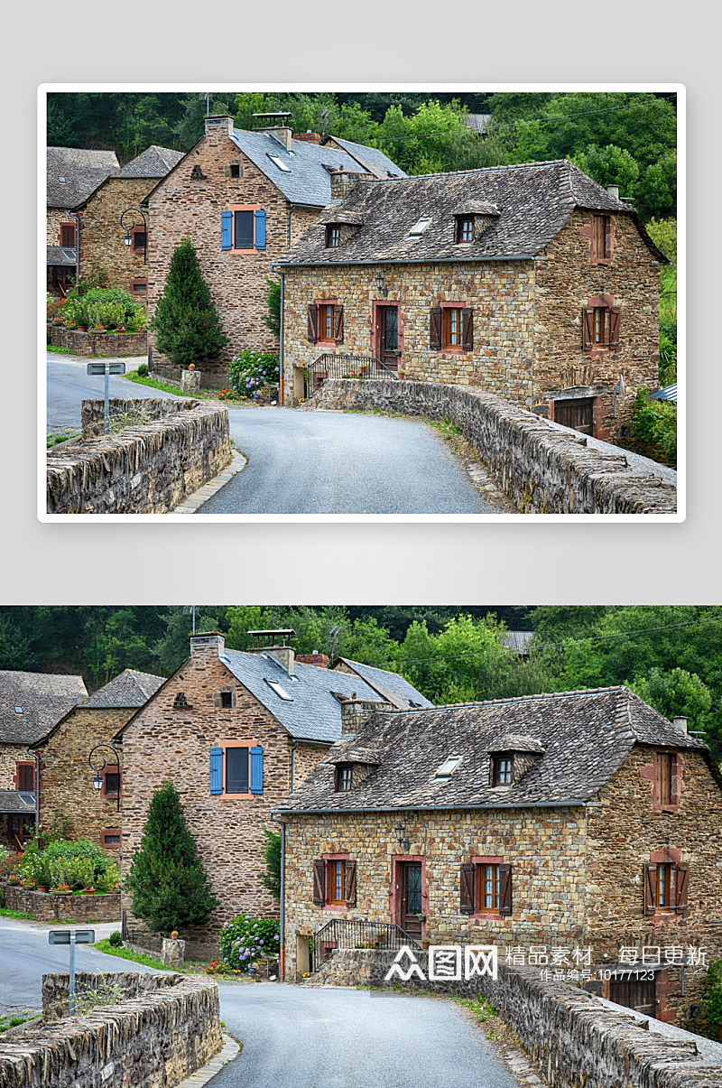 法国建筑风景画图片素材