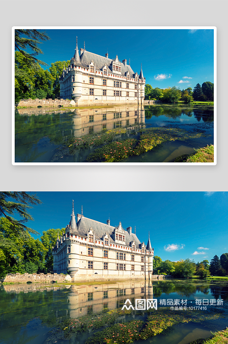 法国景点建筑风景画图片素材