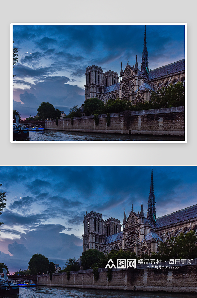 法国建筑风景画图片素材
