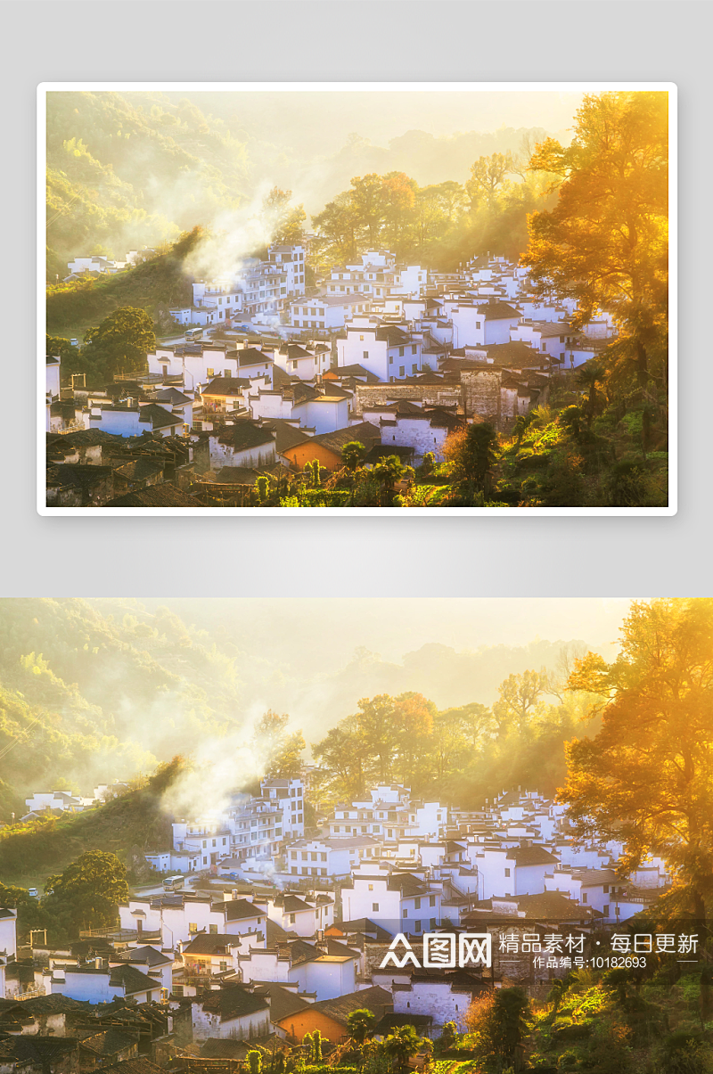 中国美景乡村风景画图片素材
