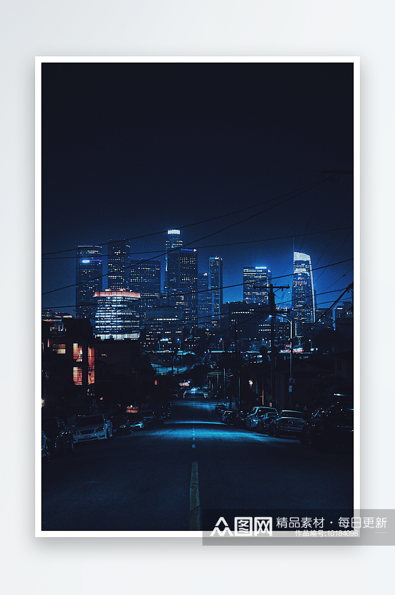 城市风景画夜景摄影图素材