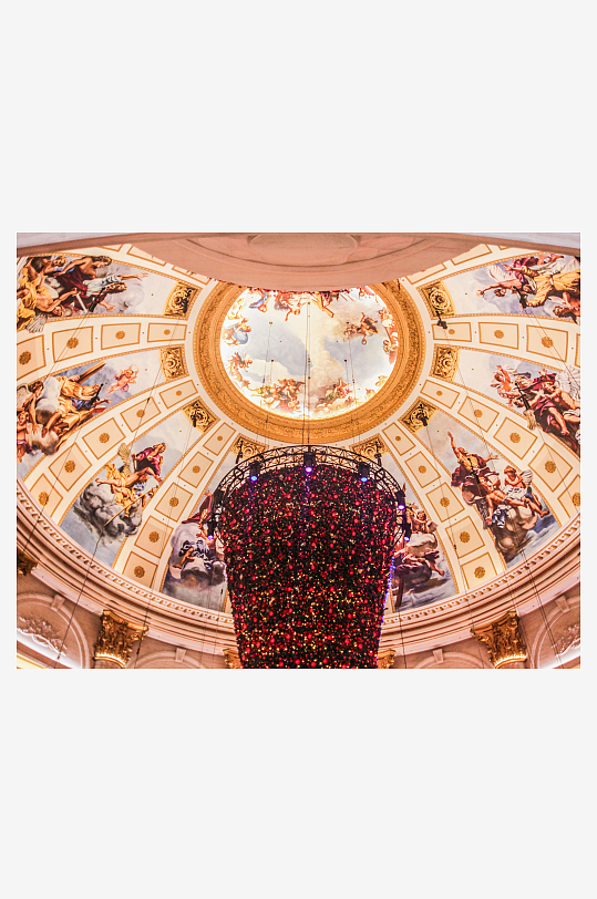 澳门赌场酒店内部天花特写