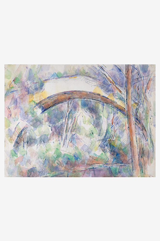 高清塞尚油画风景画图片