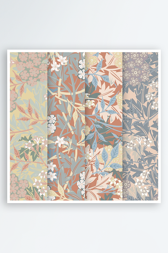 矢量植物花卉图案背景