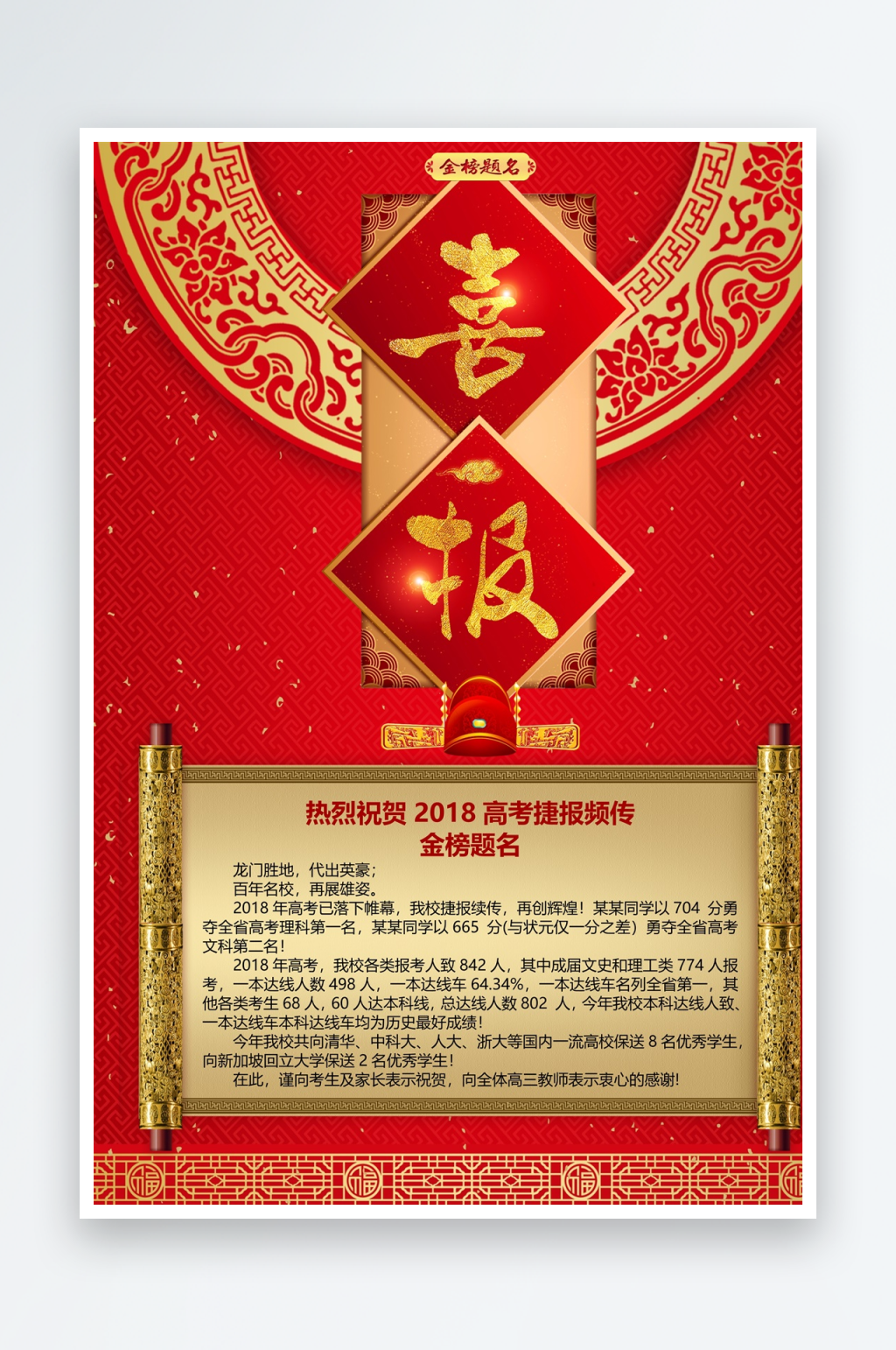 高考喜報(bào)海報(bào)模板素材素材