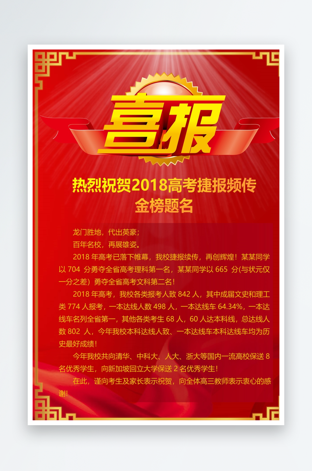 高考喜報海報模板素材素材