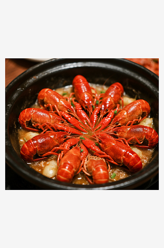 蒜蓉小龍蝦高清攝影圖片