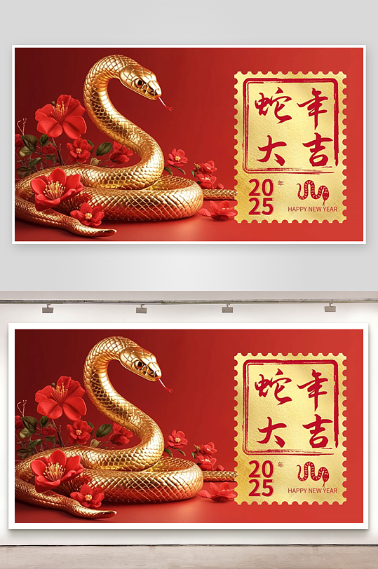 蛇年ppt封面背景模板-众图网