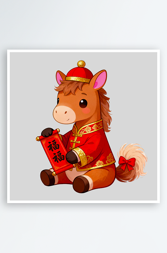 马年IP卡通马免抠png素材-众图网