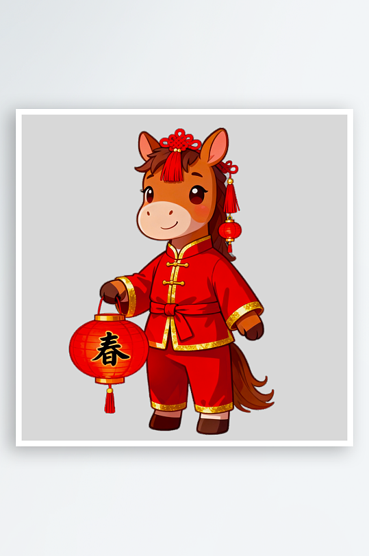 马年IP卡通马免抠png素材-众图网