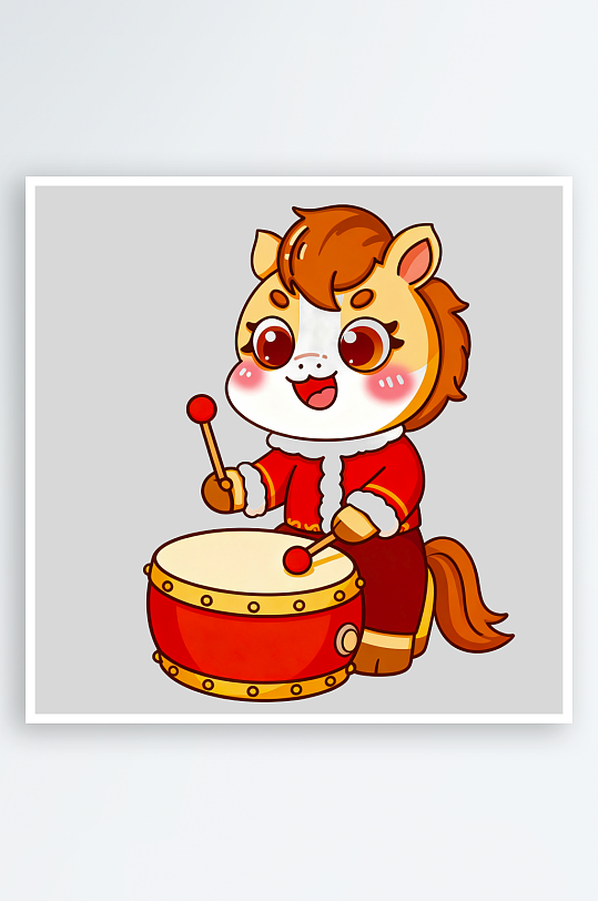 马年IP卡通马免抠png素材-众图网