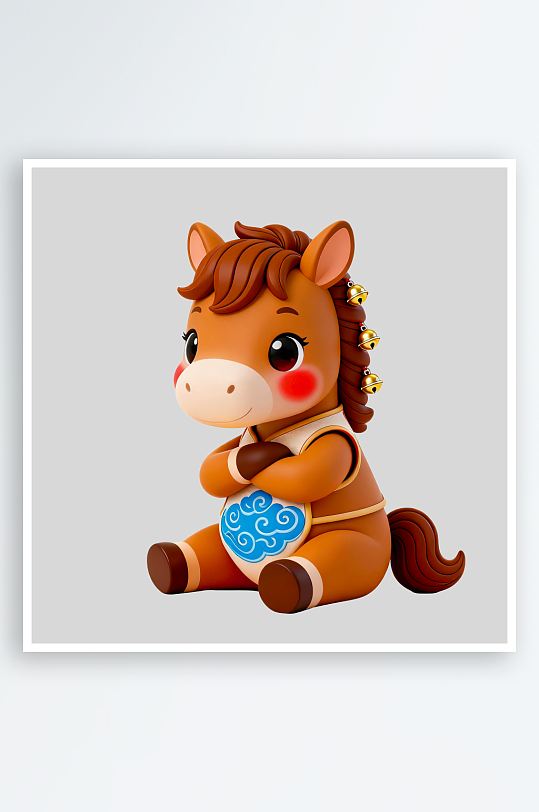 马年IP卡通马免抠素材-众图网