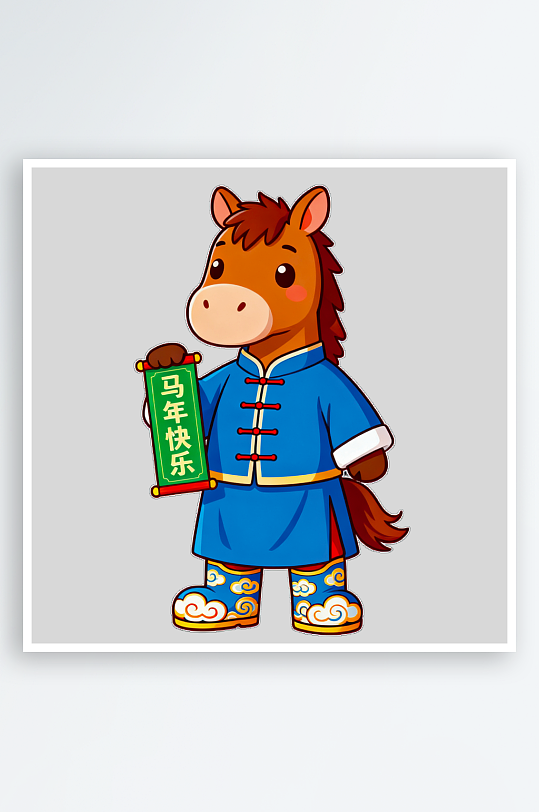 马年IP卡通马免抠素材-众图网