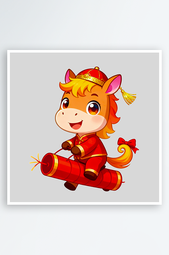 马年IP卡通马免抠素材-众图网