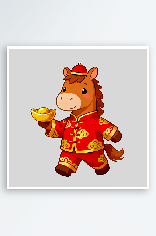 马年IP卡通马免抠素材-众图网