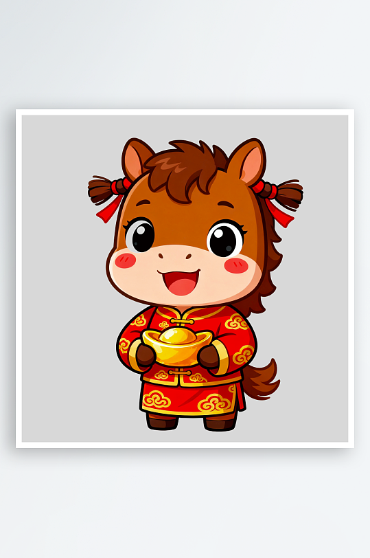 马年IP卡通马免抠素材-众图网