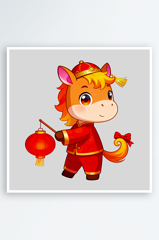 马年IP卡通马免抠素材-众图网