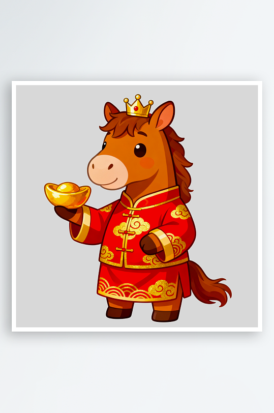 马年卡通马形象免抠素材-众图网