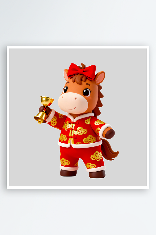 马年卡通马形象免抠素材-众图网