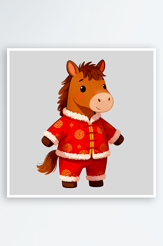 马年卡通马形象免抠png素材-众图网