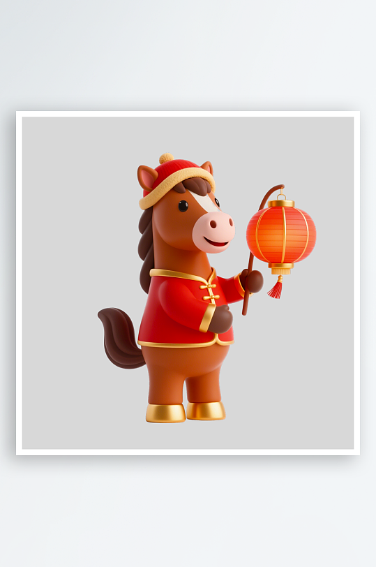 马年卡通马形象免抠png素材-众图网