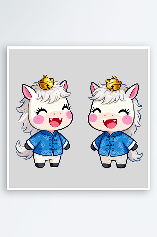 马年卡通马形象免抠png素材-众图网