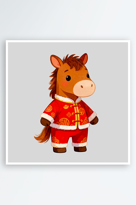 水彩马卡通马形象免抠png素材-众图网