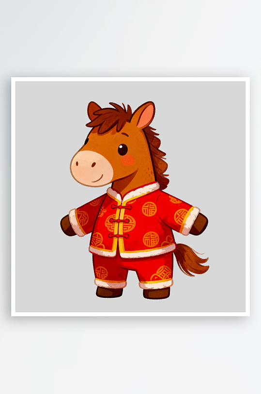 水彩马卡通马形象免抠png素材-众图网