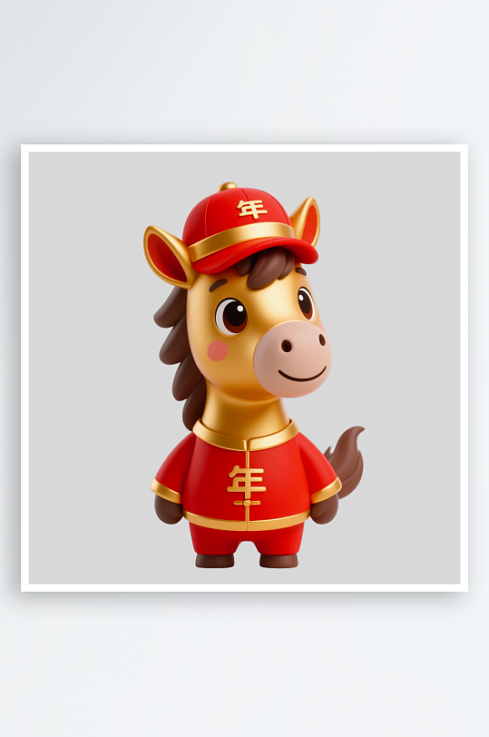 水彩马卡通马形象免抠素材-众图网