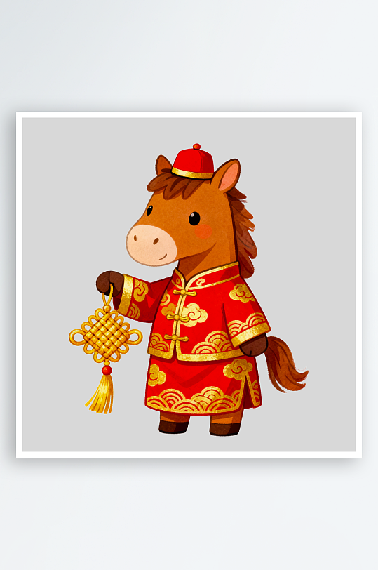 水彩马卡通马形象免抠png素材-众图网