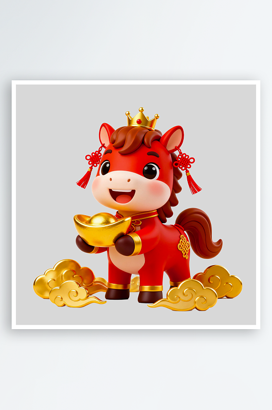 水彩马卡通马形象免抠png素材-众图网