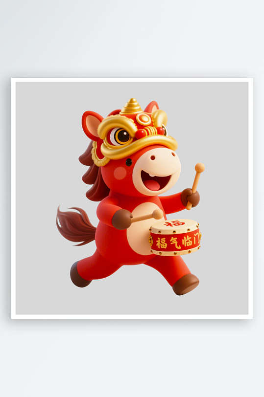 水彩马卡通马形象免抠png素材-众图网