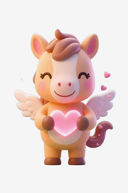 水彩马卡通马形象免抠png素材-众图网