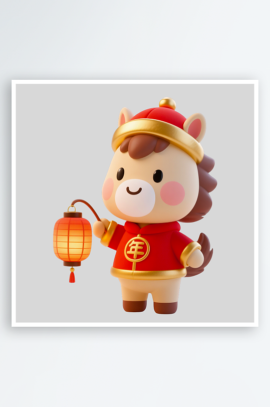 水彩马卡通马形象免抠png素材-众图网