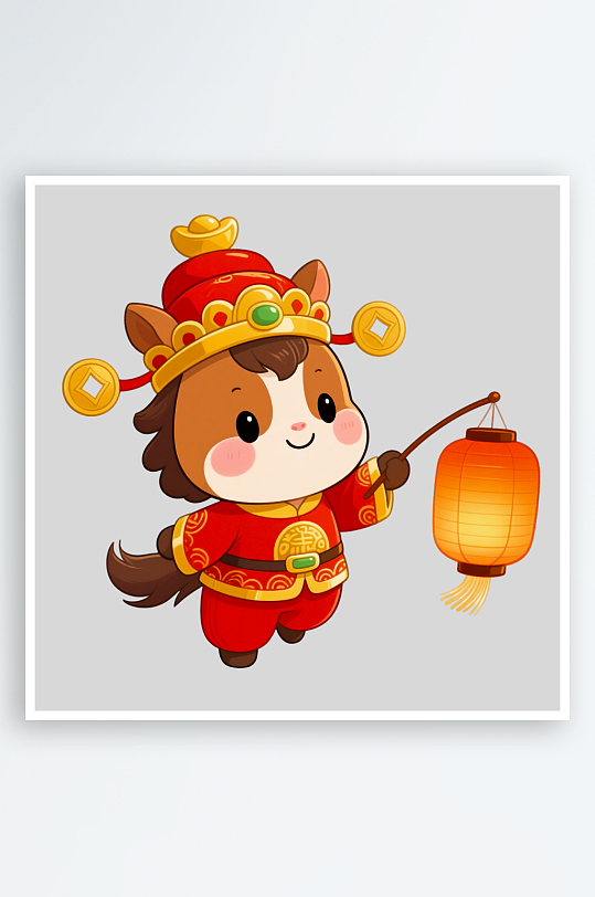 水彩马卡通马形象免抠png素材-众图网