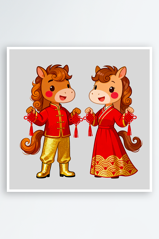 水彩马卡通马形象免抠png图-众图网