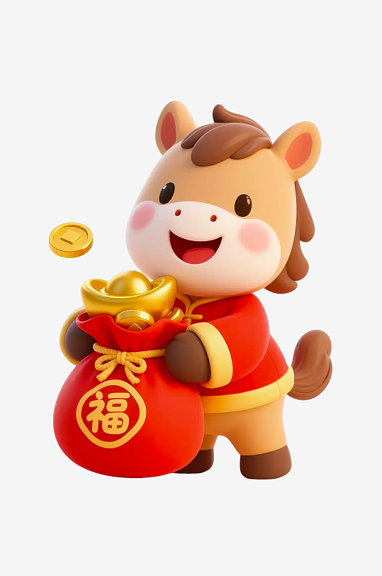 水彩马卡通马形象免抠png图-众图网