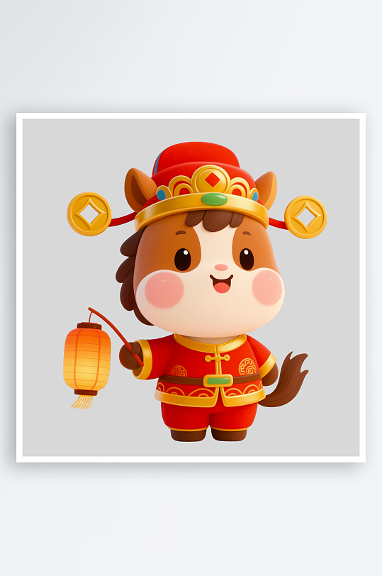 水彩马卡通马形象免抠png图-众图网