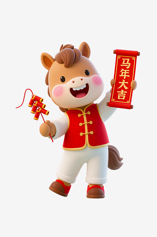 水彩马卡通马形象免抠png图-众图网