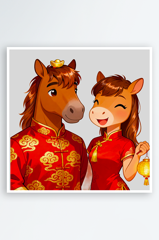 水彩马卡通马形象免抠png图-众图网