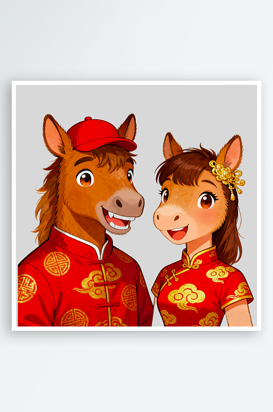 水彩马卡通马形象免抠png图-众图网