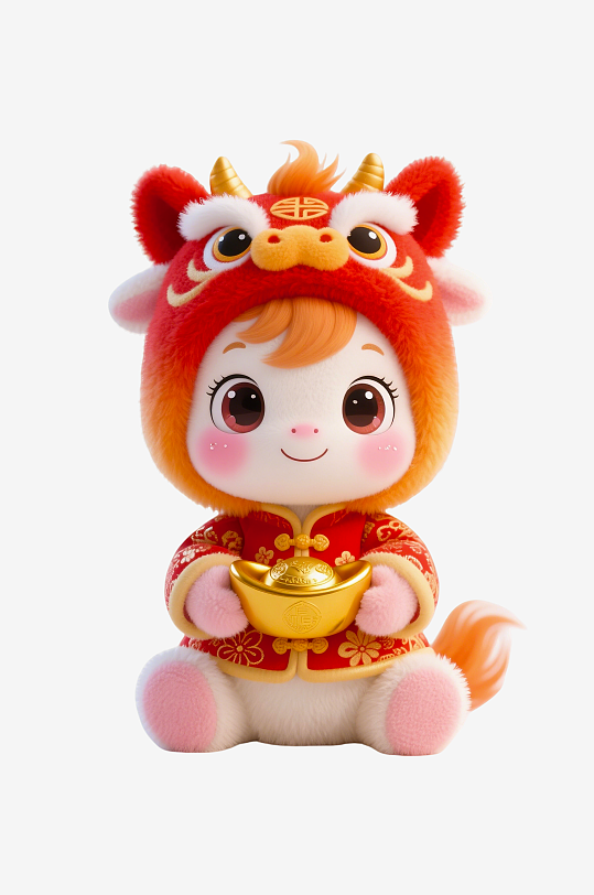 水彩马卡通马形象免抠素材-众图网