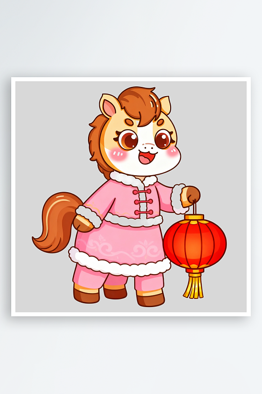 水彩马卡通马png素材-众图网