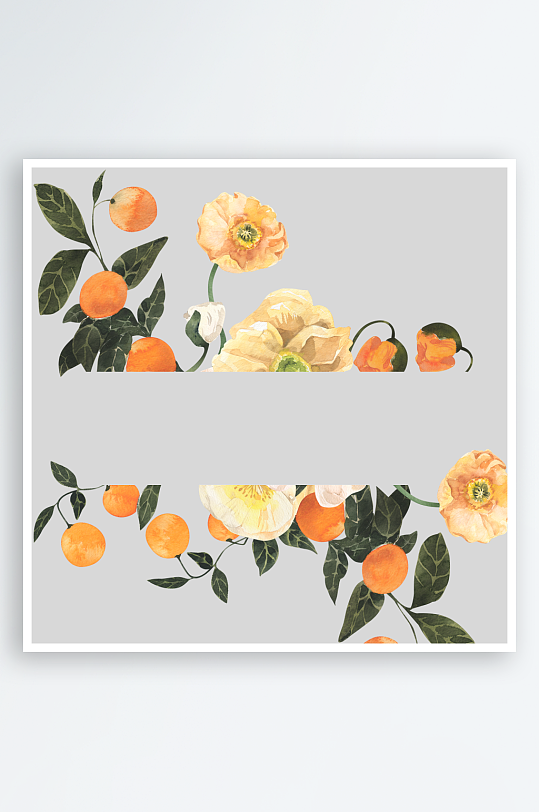 复古手绘植物花卉png素材-众图网