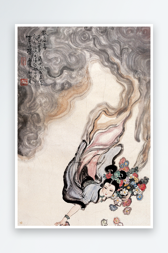 国画仕女图装饰画图片素材-众图网