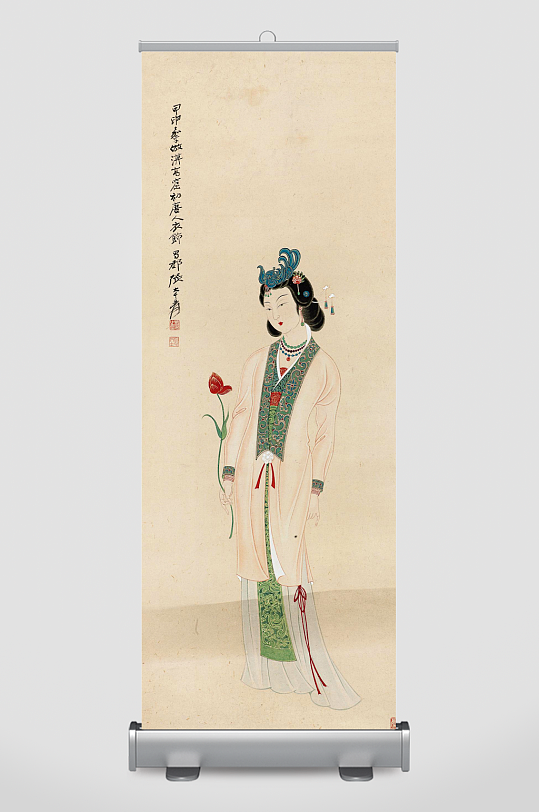 国画仕女图装饰画图片素材-众图网